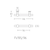 Meubelgreep FV195-96 mat RVS