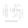Draaikiepsluiting afsluitbaar FVL100-DKLOCK mat RVS