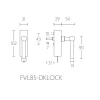 Draaikiepsluiting afsluitbaar FVL85-DKLOCK mat RVS