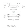 Raamgreep MG1932C  glans nikkel ebben