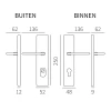 Veiligheidsset Qbe met deurkrukken Zenith Inox