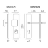 Veiligheidsset Qbe met knop Charley en kruk Zenith Inox