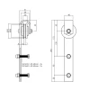 Set van 2 extra rollers tbv schuifsysteem Intersteel mat zwart