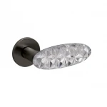 Deurkruk Olivari Crystal Diamond rond rozet antraciet mat titaan PVD