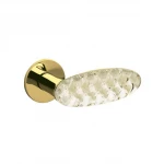 Deurkruk Olivari Crystal Diamond rond rozet messing titaan PVD