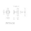 Deurknop Piet Boon ONE PBT15V/50 RVS (vast)