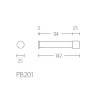 Reserve toiletrolhouder Piet Boon PB201 mat RVS