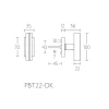 Draaikiep Piet Boon TWO PBT22-DK RVS/eiken zwart