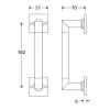 Deurgreep Bauhaus-Style 182mm glans nikkel
