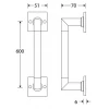 Deurgreep Bauhaus-Style 600mm glans chroom