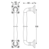 Deurgreep Bonton 190mm antiek nikkel ebben