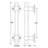 Deurgreep Chemin de Fer 300mm x 16mm messing ongelakt