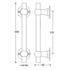 Deurgreep Chemin de Fer 600mm x 16mm messing ongelakt