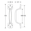 Deurgreep Elegant 155mm mat chroom
