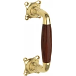 Deurgreep Bonton 110mm messing ongelakt Bubinga