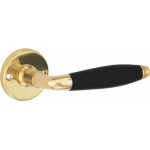 Deurklink Bonton rond rozet messing / ebben