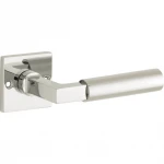 Deurkruk Bauhaus Style vierkant rozet glans nikkel
