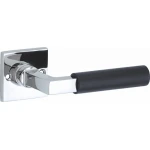 Deurkruk Bauhaus Style vierkant rozet glans chroom ebben