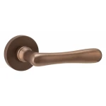 Deurkruk Linea rond rozet antiek brons 