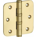 Kogellager scharnier 76x76 messing gepolijst gelakt vlak