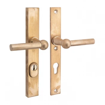 Veiligheidsset smal Chemin de fer messing getrommeld ongelakt achterdeur KT Veiligheidsset smal Chemin de fer messing getrommeld ongelakt achterdeur KT