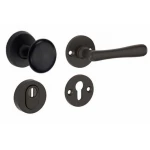 Veiligheidsset Linea mat zwart paddestoel voordeur KT