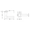 Deurkruk Chemin de Fer 100mm rond rozet messing ongelakt