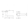 Deurkruk Chemin de Fer 85mm rond rozet messing ongelakt