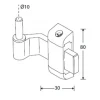 Plaatduim Block verkropt 30x80mm