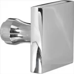 Deurknop Bauhaus tbv SKG schild glans chroom